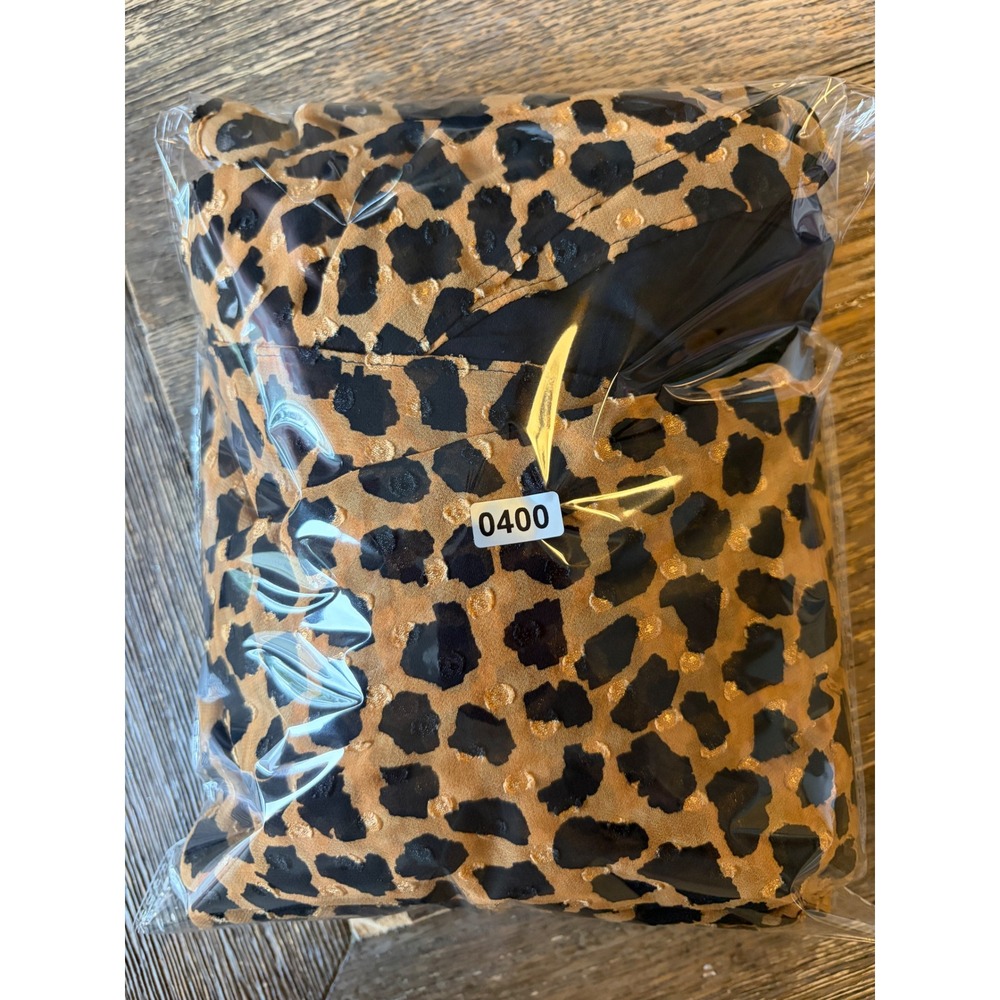 Free People Frenchie Leopard Print Ruffle Wrap Mini Dress Brown Black XS - Picture 7 of 7
